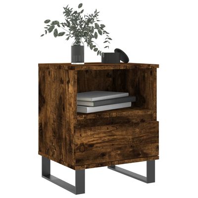 vidaXL Table de chevet chêne fumé 40x35x50 cm bois d’ingénierie