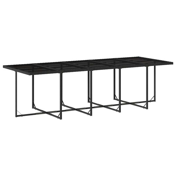 vidaXL Ensemble &agrave; manger de jardin 11 pcs coussins noir r&eacute;sine tress&eacute;e