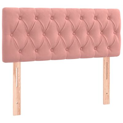 vidaXL Sommier à lattes de lit avec matelas Rose 100x200 cm Velours