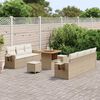 vidaXL Ensemble de canap&eacute; de jardin 10 pcs Beige polyrotin