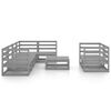 vidaXL Salon de jardin 8 pcs gris bois de pin massif