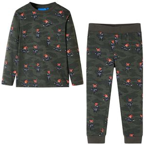 Pyjamas pour enfants &agrave; manches longues kaki 140