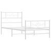 vidaXL Cadre de lit m&eacute;tal sans matelas et pied de lit blanc 100x190 cm