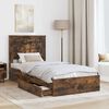 vidaXL Lit de Rangement Ch&ecirc;ne fum&eacute; 100 x 200 cm Bois d'ing&eacute;nierie