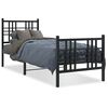 vidaXL Cadre de lit m&eacute;tal sans matelas avec pied de lit noir 80x200 cm