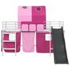 vidaXL Lit mezzanine pour enfants Blanc et rose 107 x 200 cm M&eacute;tал