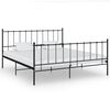 vidaXL Cadre de lit sans matelas noir m&eacute;tal 160x200 cm