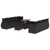 vidaXL Ensemble de canap&eacute; de jardin 11 pc Noir polyrotin