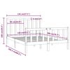 vidaXL Cadre de lit sans matelas blanc 140x200 cm bois massif