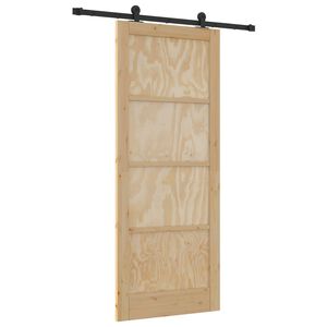 vidaXL Porte coulissante ORKDAL Naturel 86 x 211 cm Bois de pin massif