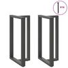 vidaXL Pieds de table de bar en T, 2 pi&egrave;ces, anthracite, 60 x 35 x (100-101) cm, acier