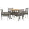 vidaXL Ensemble de salle &agrave; manger pour jardin 5 pc Gris polyrotin