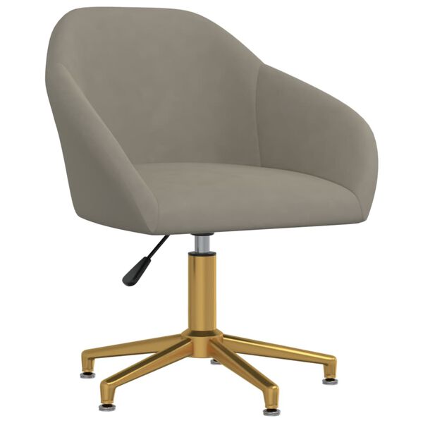 vidaXL Chaises pivotantes &agrave; manger lot de 6 gris clair velours