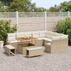vidaXL Ensemble de canap&eacute; de jardin 12 pcs Beige Poly rotin