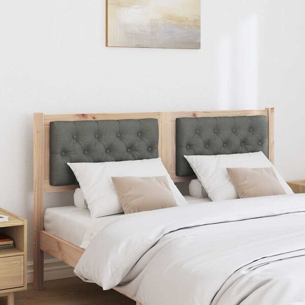 vidaXL T&ecirc;te de lit marron et gris fonc&eacute; 140 cm Bois massif en pin