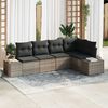 vidaXL Ensemble de canap&eacute; de jardin 5 pcs Gris polyrotin