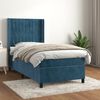 vidaXL Sommier &agrave; lattes de lit avec matelas Bleu fonc&eacute; 90x200 cm