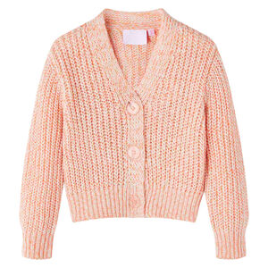 vidaXL Cardigan pour enfants tricot&eacute; rose m&eacute;lang&eacute; 104