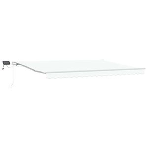 vidaXL Auvent r&eacute;tractable Blanc 450 &times; 300 cm Tissu et Aluminium