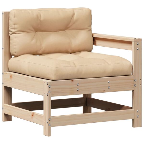 vidaXL Salon de jardin 6 pcs avec coussins Bois de pin massif