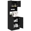 vidaXL Buffet de cuisine avec porte 2 pcs Ch&ecirc;ne noir 60 x 50 x 180 cm