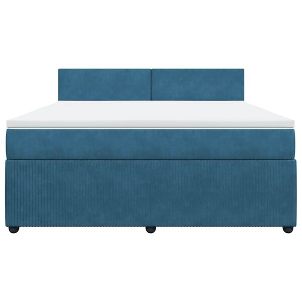 vidaXL Sommier &agrave; lattes de lit et matelas bleu 180x200 cm velours