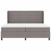 vidaXL Lit &agrave; ressorts avec matelas Taupe 200 x 200 cm tissu