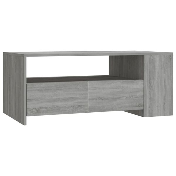 vidaXL Table basse sonoma gris 102x55x42 cm bois d'ingénierie