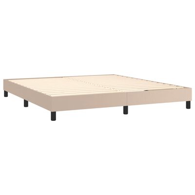 vidaXL Sommier à lattes de lit avec matelas LED Cappuccino 180x200 cm