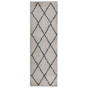 vidaXL Tapis shaggy à poils longs moderne beige anthracite 80x250 cm