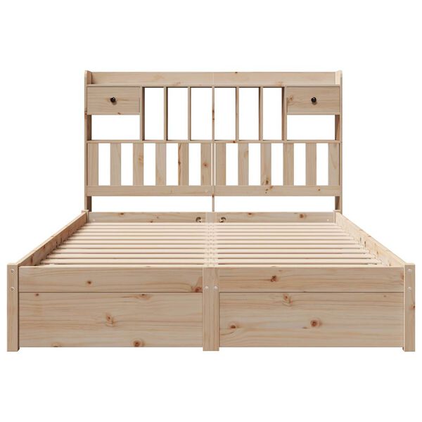vidaXL Lit biblioth&egrave;que sans matelas 150x200 cm bois massif de pin