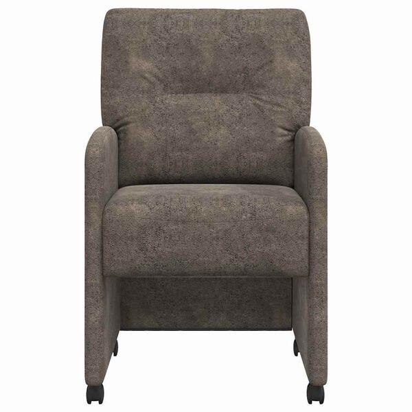 vidaXL Chaises de Salle &agrave; Manger avec Roues 2 pcs Gris fonc&eacute;