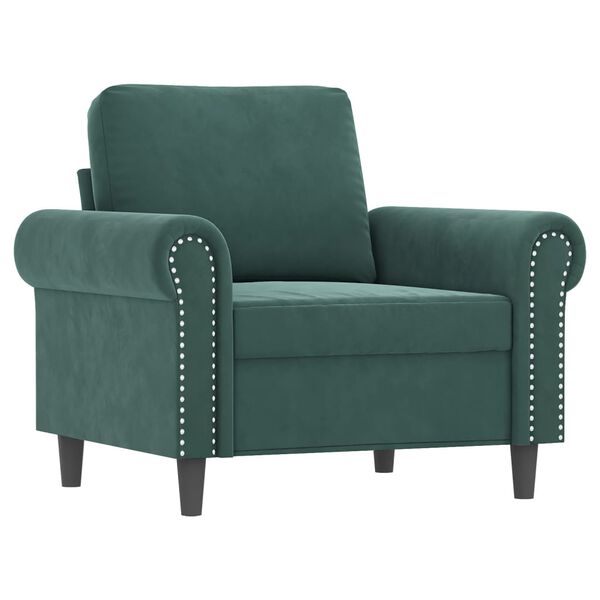 vidaXL Ensemble de canap&eacute;s 4 pcs avec coussins vert fonc&eacute; velours