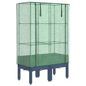 vidaXL Jardini&egrave;re sur&eacute;lev&eacute;e avec housse aspect rotin 80x40x140 cm