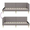 vidaXL Cadre de lit d'angle Taupe 90 cm x 200 cm Tissu et Contreplaqu&eacute;