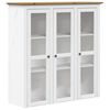 vidaXL Armoire avec portes vitr&eacute;es BODO blanc marron bois pin massif