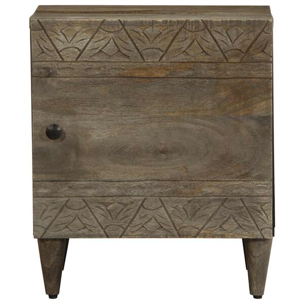 vidaXL Tables chevet 2 pcs gris clair 40x33x46 cm bois manguier solide