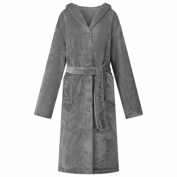 vidaXL Peignoir avec capuche Gris fonc&eacute; xxxl Flanelle