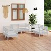 vidaXL Salon de jardin 6 pcs Blanc Bois de pin massif