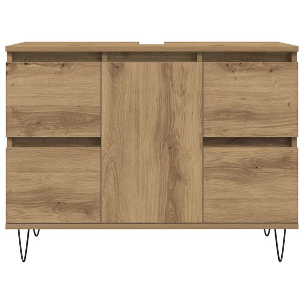 vidaXL Armoire de salle de bain ch&ecirc;ne artisanal bois d'ing&eacute;nierie