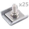 vidaXL Ensemble de 25 connecteurs de tapis de grille Argent&eacute;