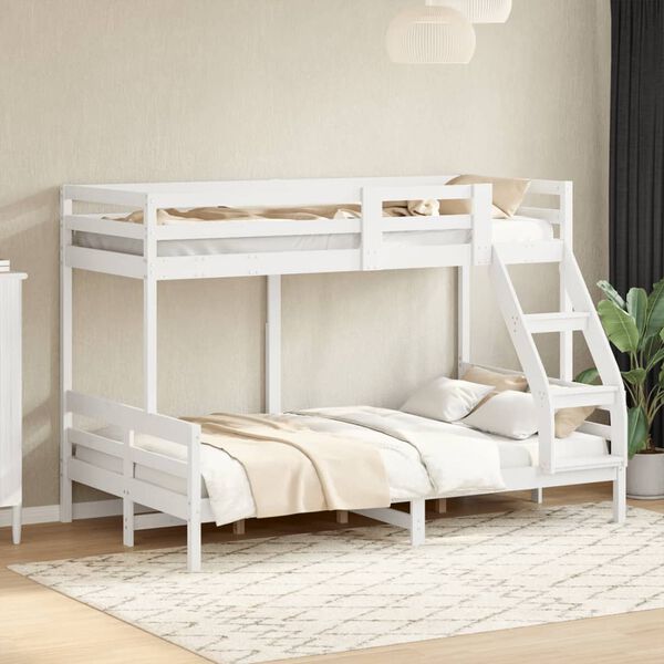 vidaXL Lit superpos&eacute; sans matelas 80x200/120x200 cm blanc bois massif