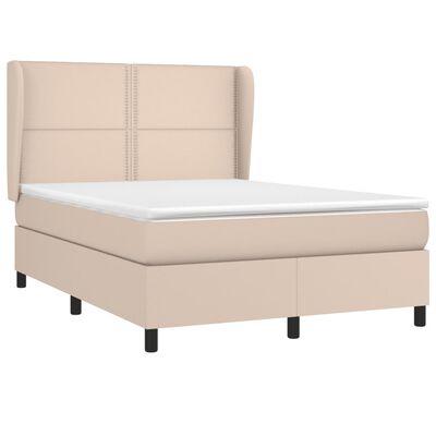 vidaXL Sommier à lattes de lit avec matelas Cappuccino 140x200 cm