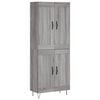 vidaXL Buffet haut Sonoma gris 69,5x34x180 cm Bois d'ing&eacute;nierie