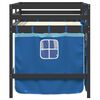 vidaXL Lit mezzanine enfants avec rideaux sans matelas bleu 90x190 cm