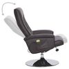 vidaXL Fauteuil de massage avec repose-pied Gris Similicuir