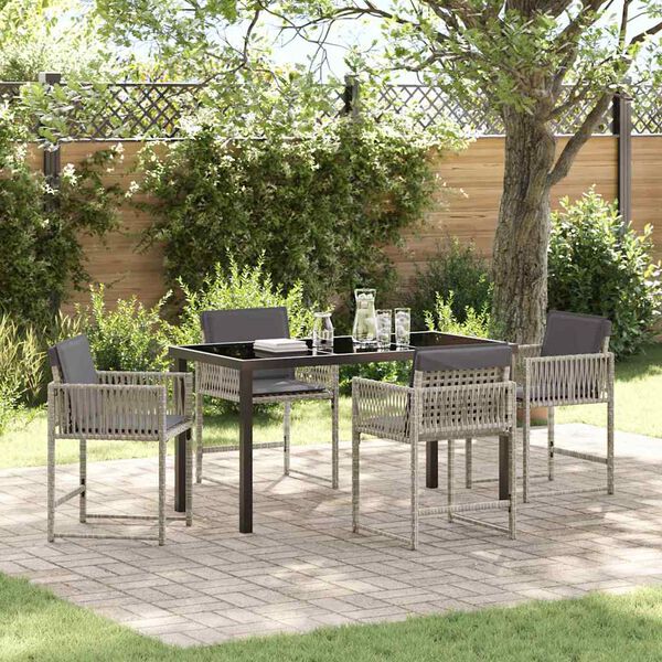 vidaXL Ensemble de salle à manger pour jardin 5 pcs Gris clair