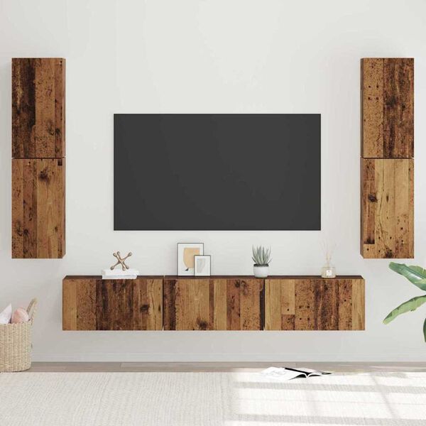 vidaXL Ensemble meuble TV 7 pcs Bois Ancien Bois d'ing&eacute;nierie