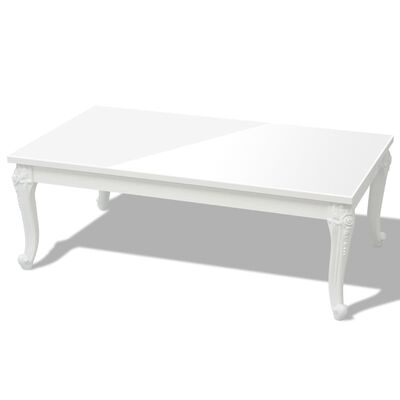vidaXL Table basse 115x65x42 cm Blanc brillant