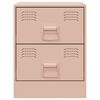 vidaXL Tables de chevet 2 pcs rose 34,5x39x44 cm acier